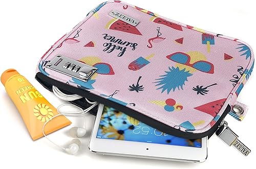 Miniatura 3 de Vaultz Bolsa de dinero con candado, bolsa de bloqueo combinada resistente al agua con correa para efectivo, piscina, playa, banco o viajes, 7.5 x 9