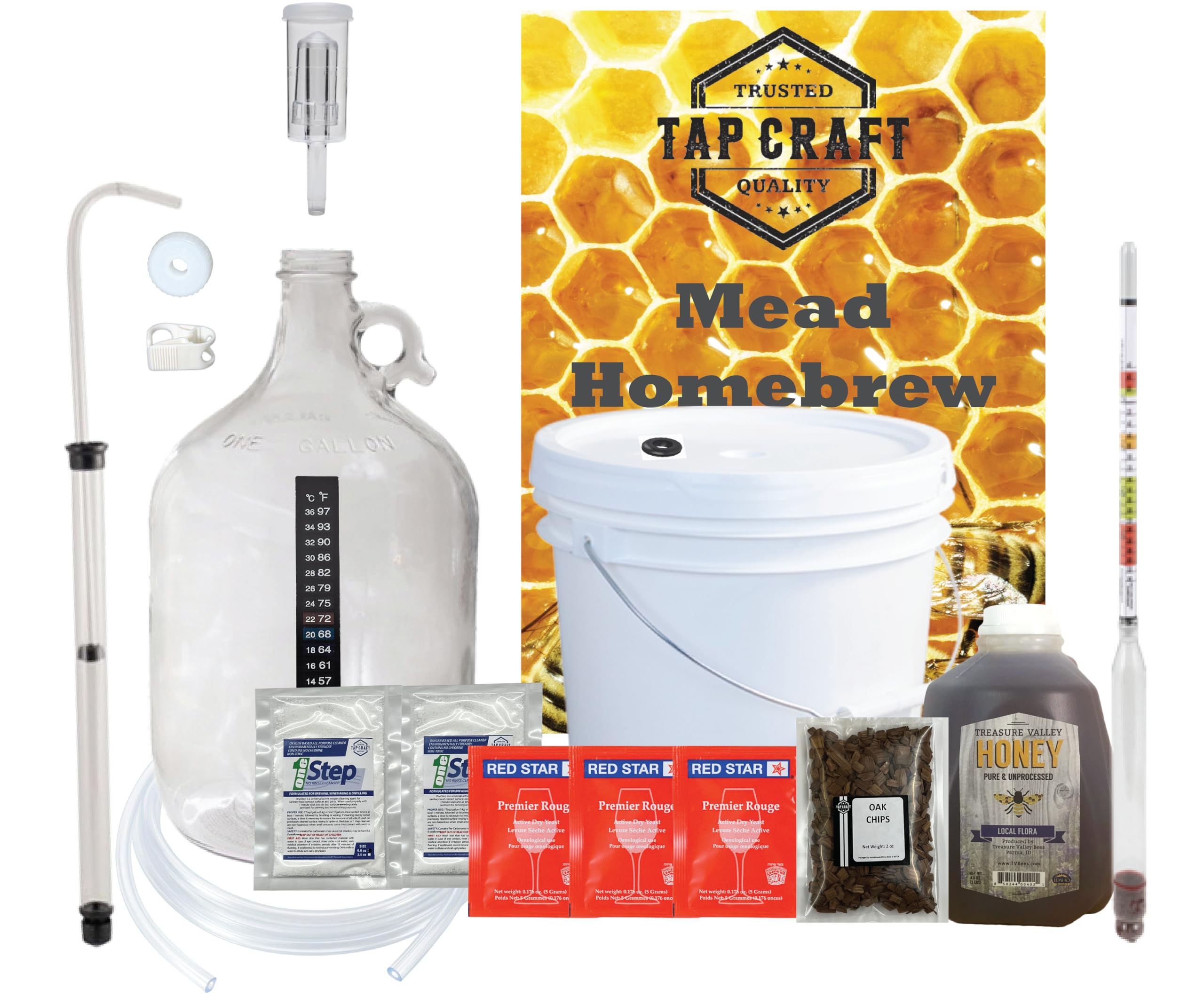 TAPCRAFT - Deluxe Mead Making Kit - One Gallon - Reusable Fermentation Kit - Make Your Own Mead Kit - Mead Making - Great Gift Ideas