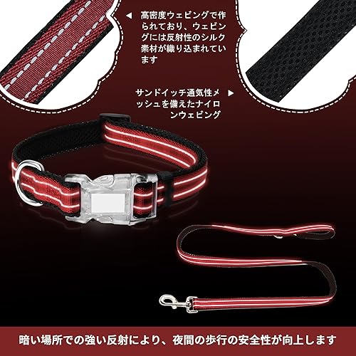 Miniatura 7 de Juego de collar y correa reflectante para perros pequeños, correa de perro de 4 pies5 pies, asa con anillo tórico, collar acolchado de malla
