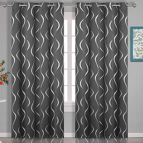 Estelar Textiler - Cortinas opacas con aislamiento térmico para dormitorio, cortinas superiores con ojales de 84 pulgadas de largo, paneles de