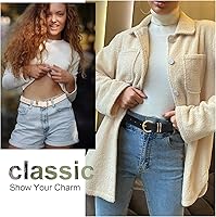 Vista 42 de VONMELLI Paquete de 3 cinturones de mujer para pantalones vaqueros, cinturón de vestir con hebilla dorada