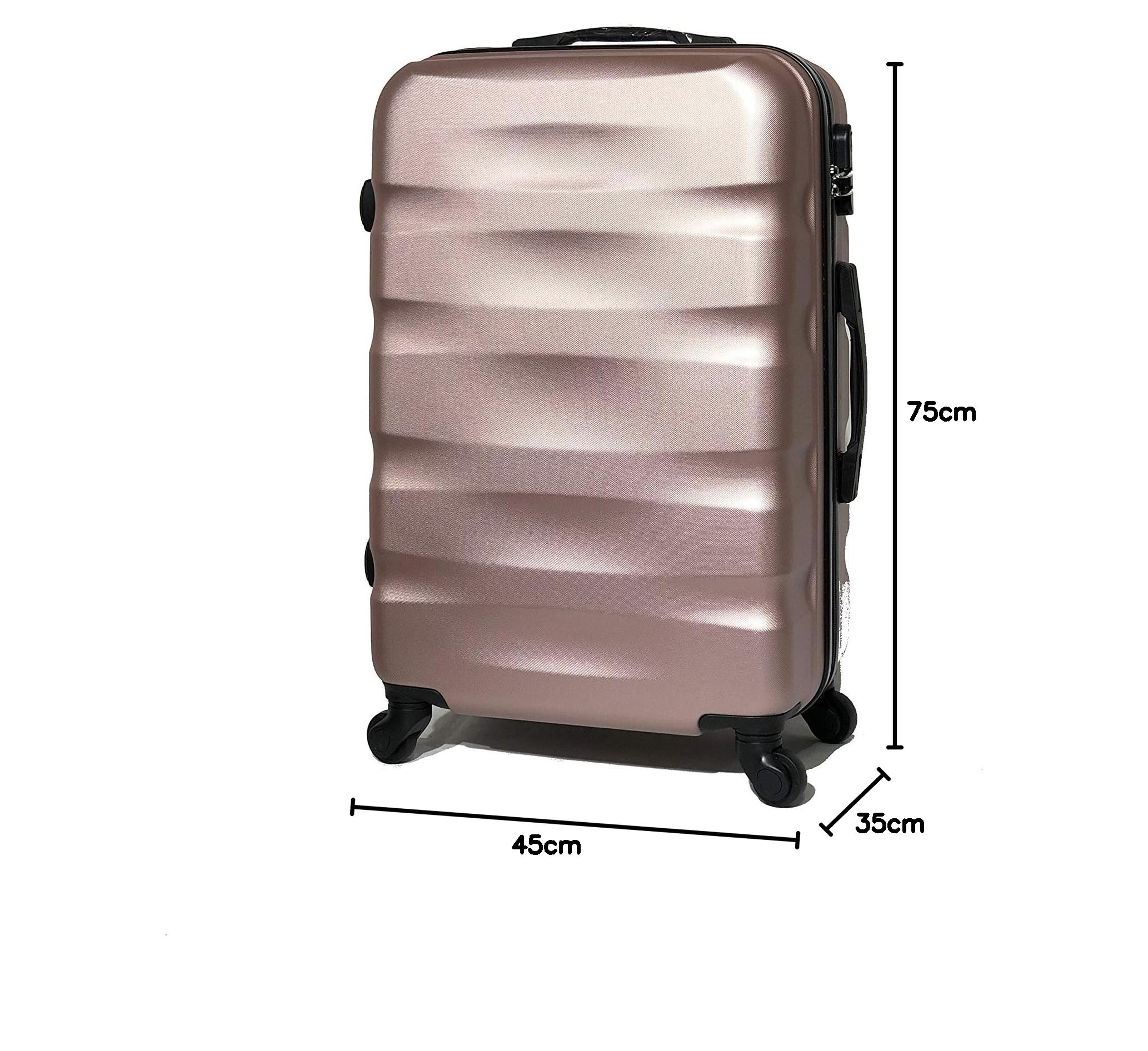 CELIMS - Valise Moyenne Taille 65 cm | Bagage Soute Avion | 20kg | 8 Roues | ABS Rigide et Légère | Cadenas | Rose Gold
