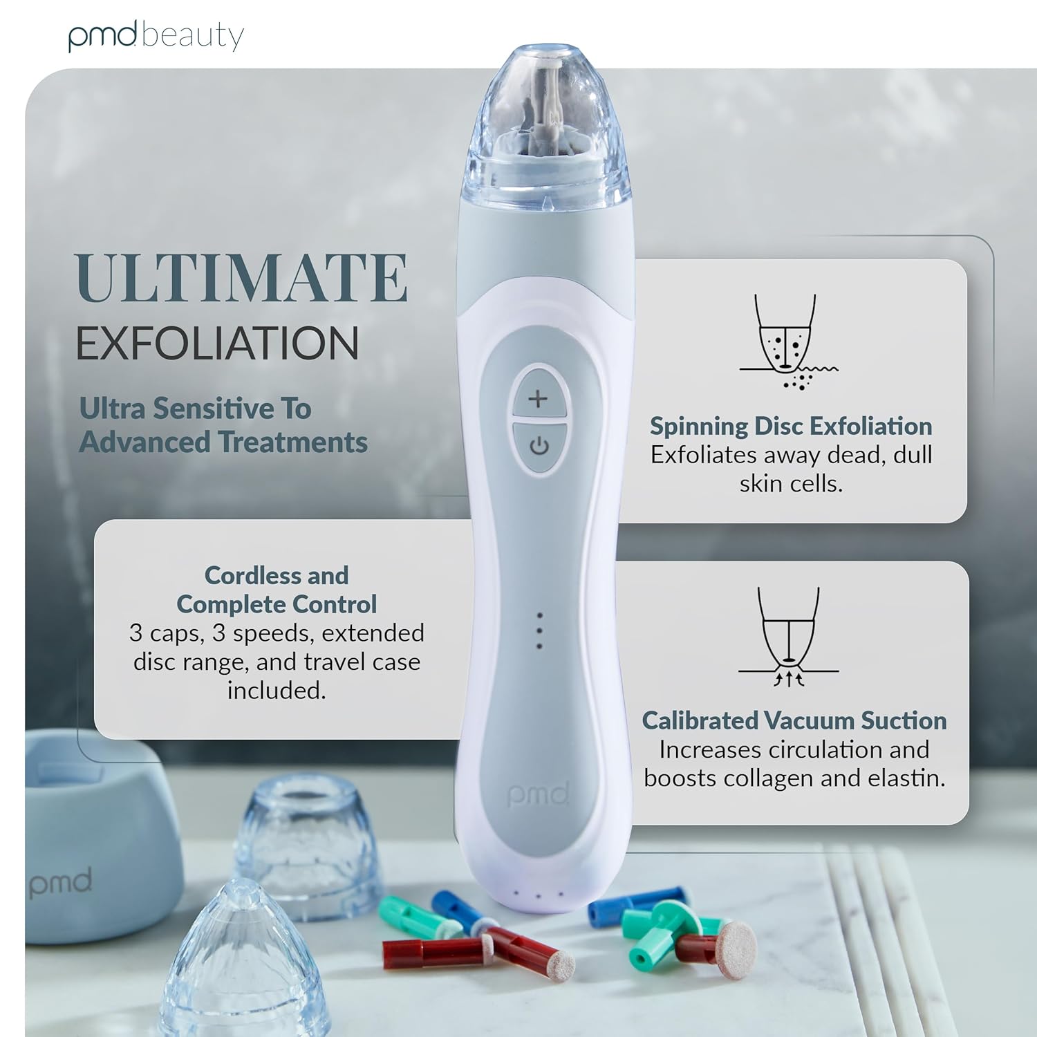 PMD Beauty Personal Microderm Elite Pro - At-Home Use, Facial Exfoliator Tool, Microdermabrasion Machine Kit for Face and Body Skincare - Image 2
