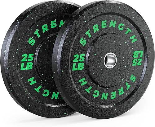 Miniatura 14 de GIKPAL Juego de Discos Olímpicos de Parachoques, Discos de Peso de Goma de 2 Pulgadas para Gimnasio en Casa, Placas de Barra para Levantamiento de