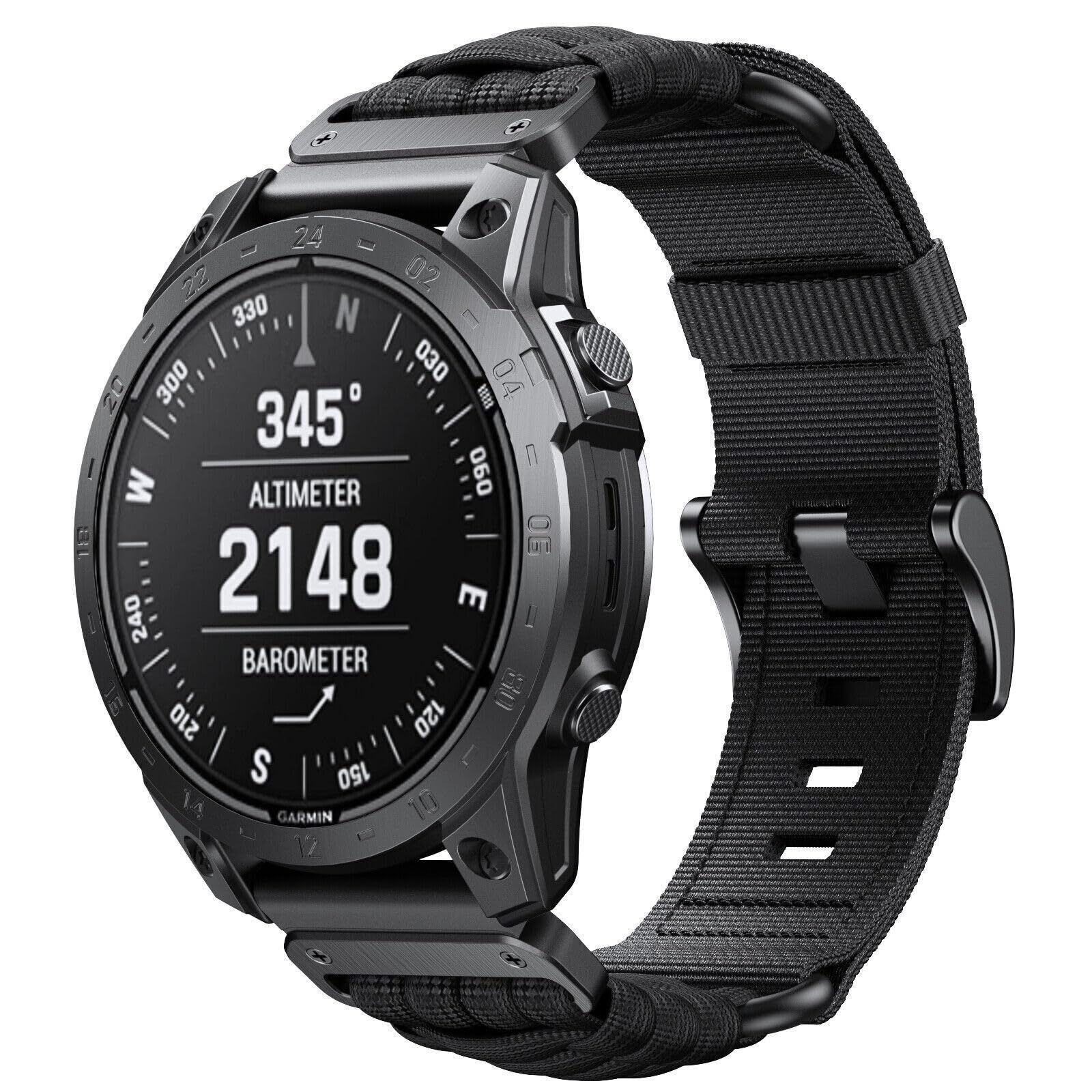 ESTUYOYA Paracord Nylon Strap Compatible with Garmin Fenix 8-51mm / Fenix 7X Pro/7X/6X Pro/6X/5X//Enduro 3/Instinct 2X Solar/Epix 2 Pro 51mm/D2 Delta PX