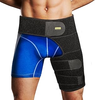 Groin Support Wrap, Yosoo Adjustable Neoprene Strained Groin Brace Wrap with Waist Support for Sciatic Nerve Pain Thigh Hamstring Injury and Recovery hamstring support groin wrap groin strain pain support hip brace for men