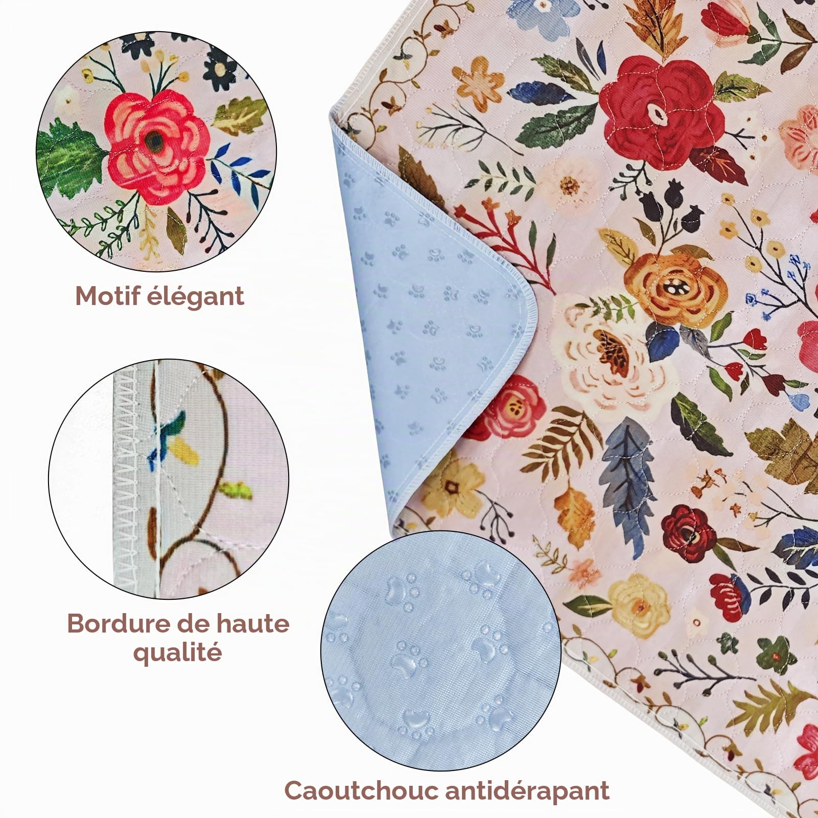 Lot de 2 Tapis hygiéniques lavables pour Chiens, réutilisables, 102 x 66 cm, Super absorbants, à séchage Rapide, imperméables et antidérapants pour Cage, Sol, canapé