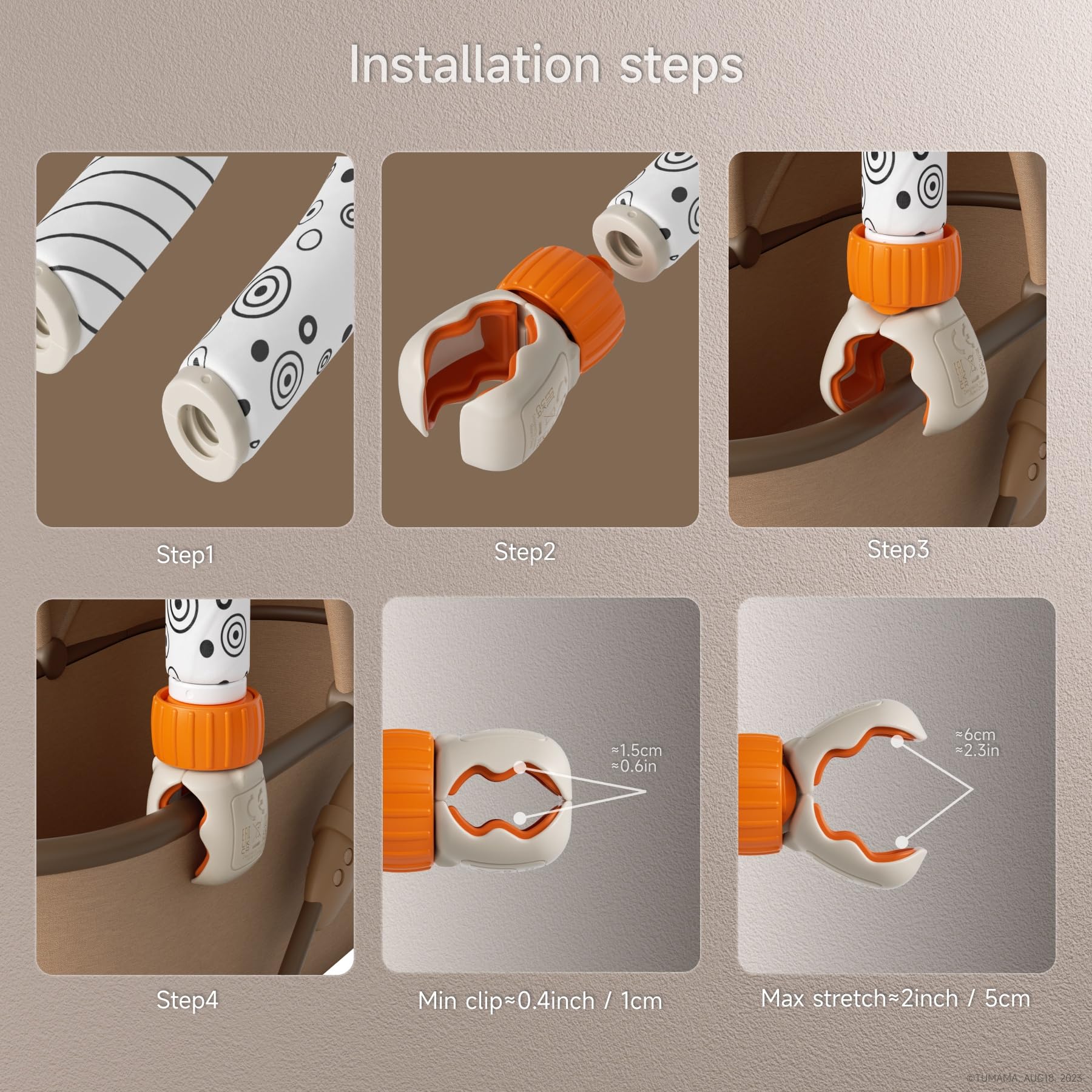TUMAM 2-in-1 Spirale D'activité Bébé avec Arche Eveil Jouet Poussette pour Bebe 0 3 6 9 Mois, Suspendu Jeux Eveil avec Hochet Et Anneaux De Dentition pour Auto, Stroller Arch, Berceau, Cosy Cadeau