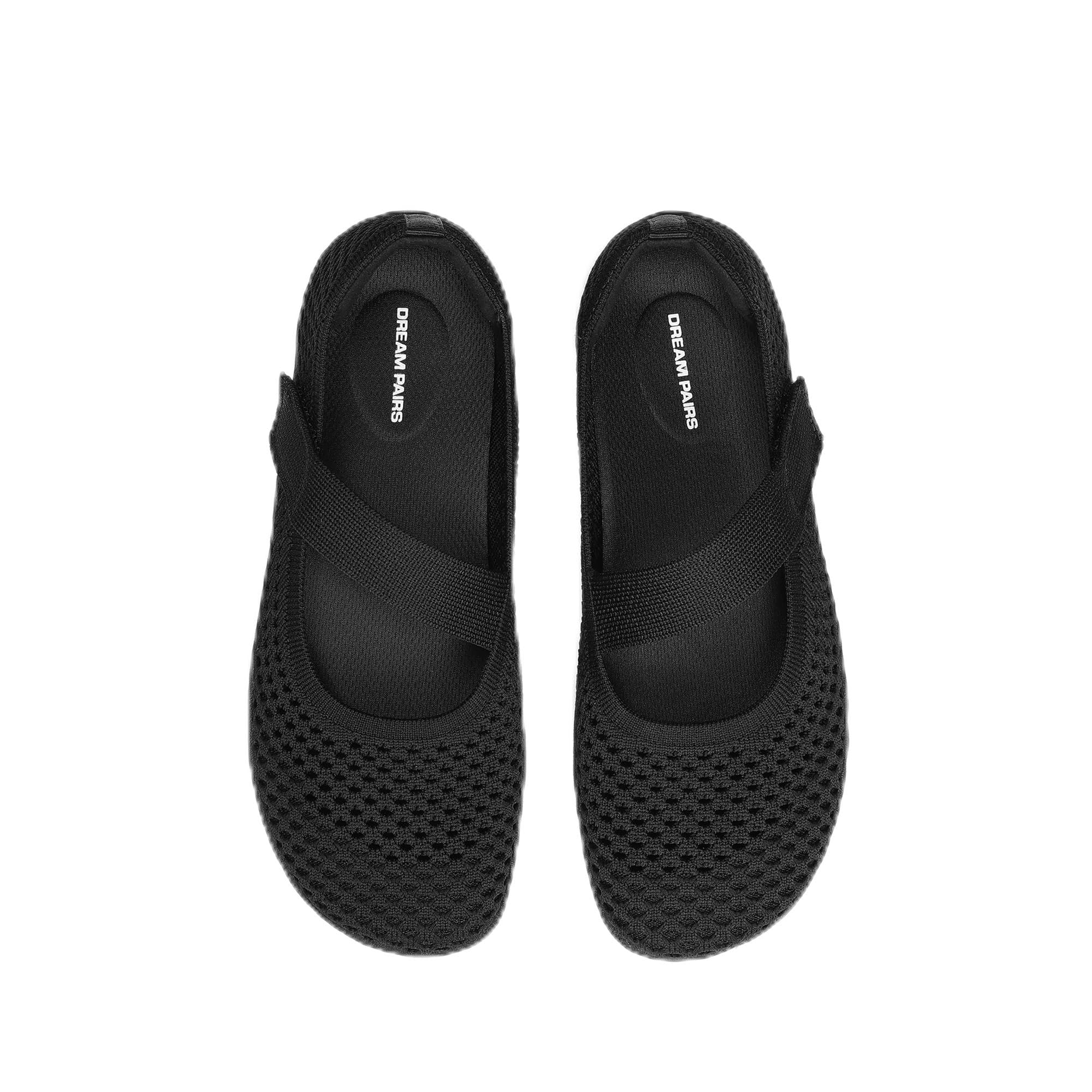Dream Pairs Flats de Mary Jane para Mujer,todo Negro,25.0 Cm