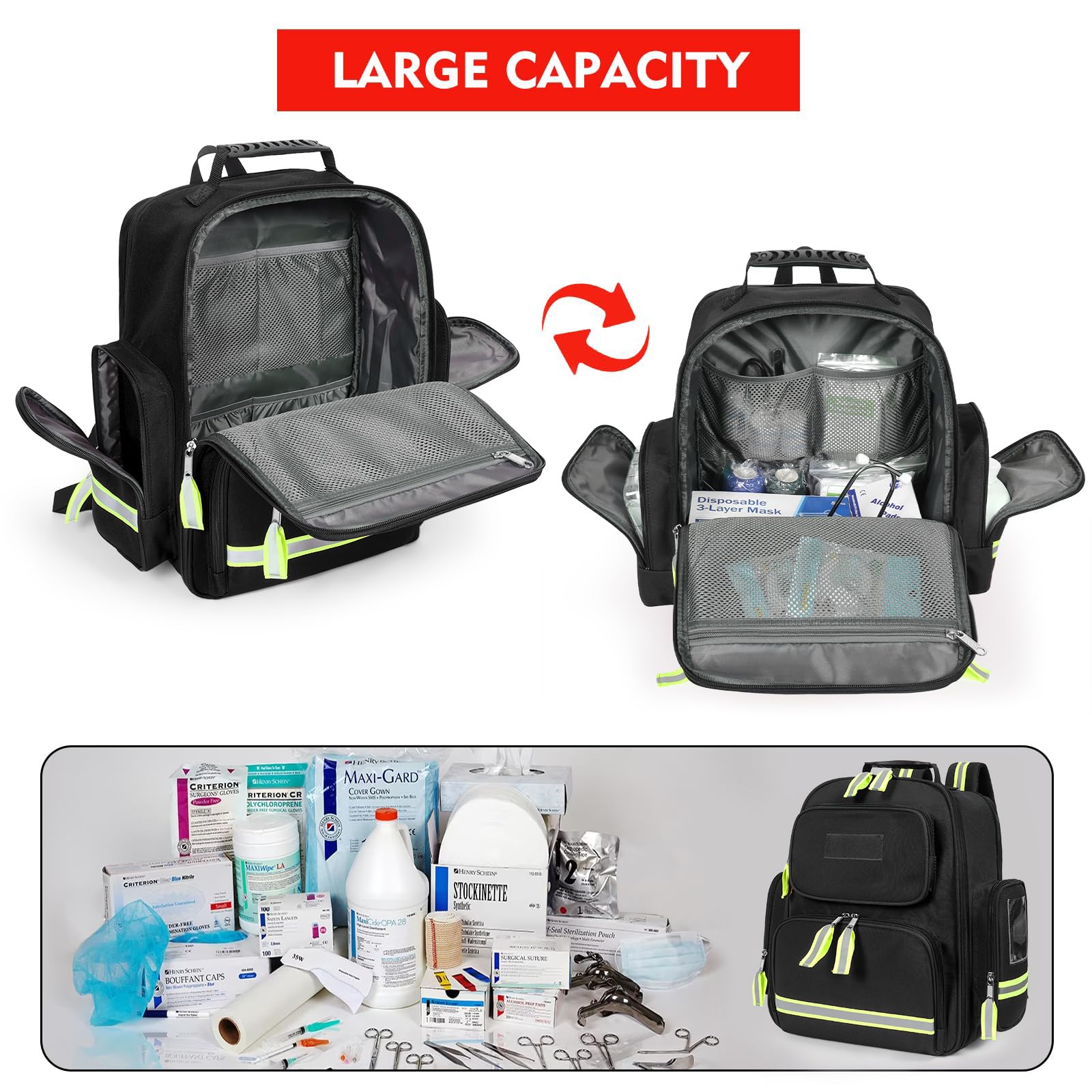 Gatycallaty First Aid Backpack Emergency Medical Backpacks Empty Waterproof Survival Bags Trauma Bag for Nurses Home Car