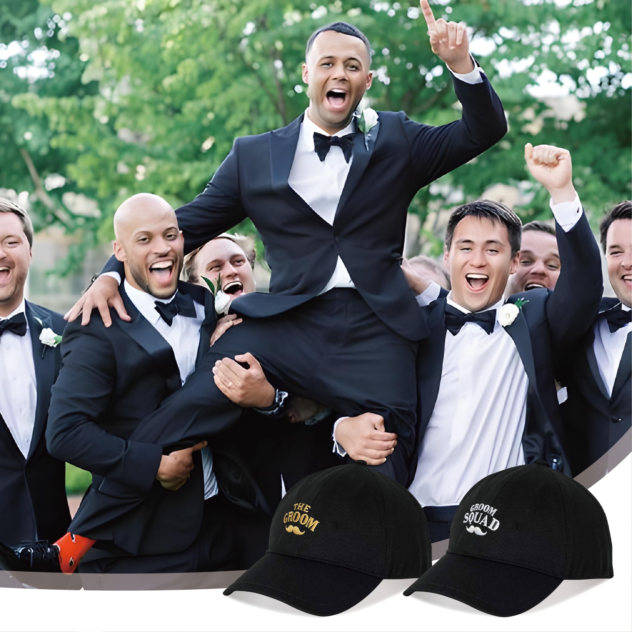 Regali per feste e oltre il testimone dello sposo Cappello da baseball 7 confezioni Regali per testimoni dello sposo Cappelli da camionista Cappello da uomo per addio al celibato (squadra dello sposo)