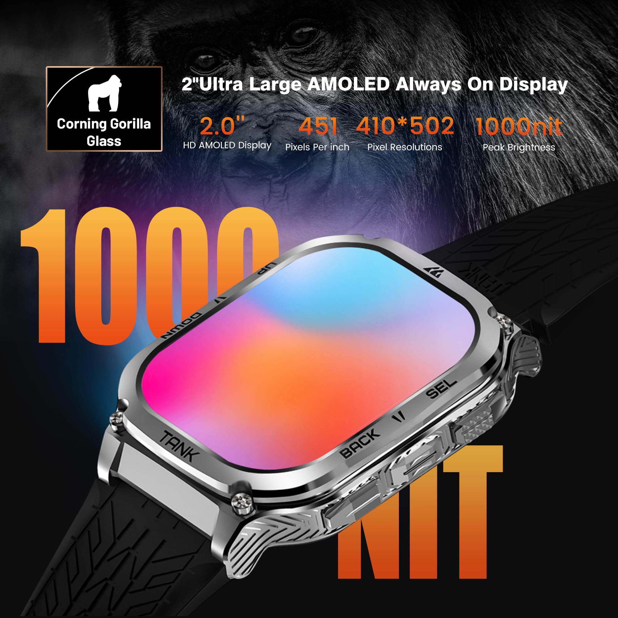 AMAZTIM Smart Watch 60 Days Battery 5ATM Waterproof - Dettaglio