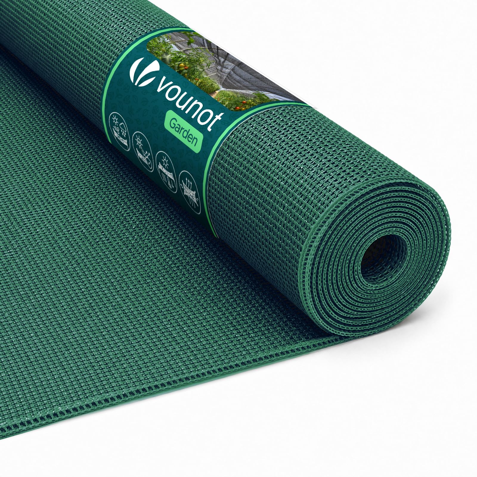 VOUNOT® Filet d’Ombrage pour Serre HDPE 90g/m² Filet Filet de Protection DIY Multi-Usage Serre Tunnel Potager Tomates Poulailler Résistant Intemperies Anti UV Installation Facile 1.8x20m Vert