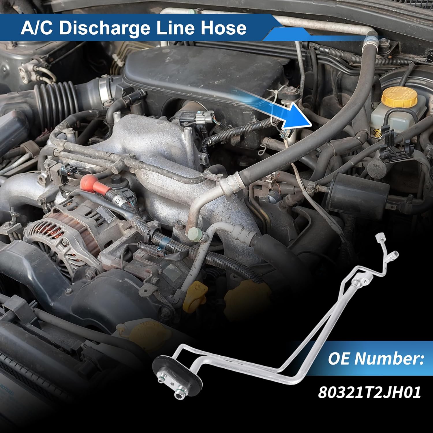 A/C Refrigerant Liquid Hose for Honda Accord 2013-2017 Pressure Hose Air Conditioning Pipe Line No.80321T2JH01 Rubber Iron