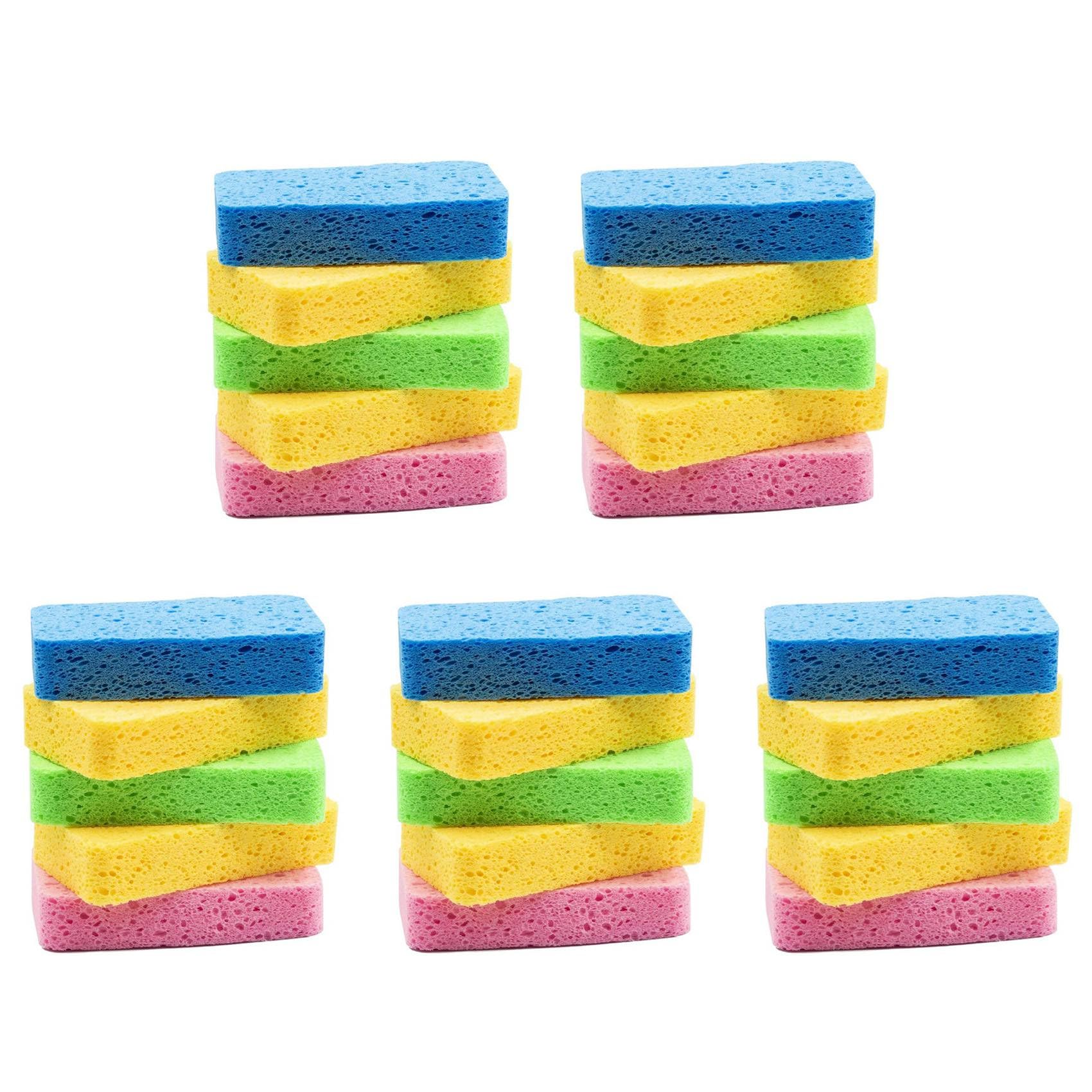 Hndhbfgrt Large Cellulose Sponges,Kitchen Sponges for Dish, Duty Scrub Sponges,Non-Scratch Dish Scrubber Sponge 25 Pcs