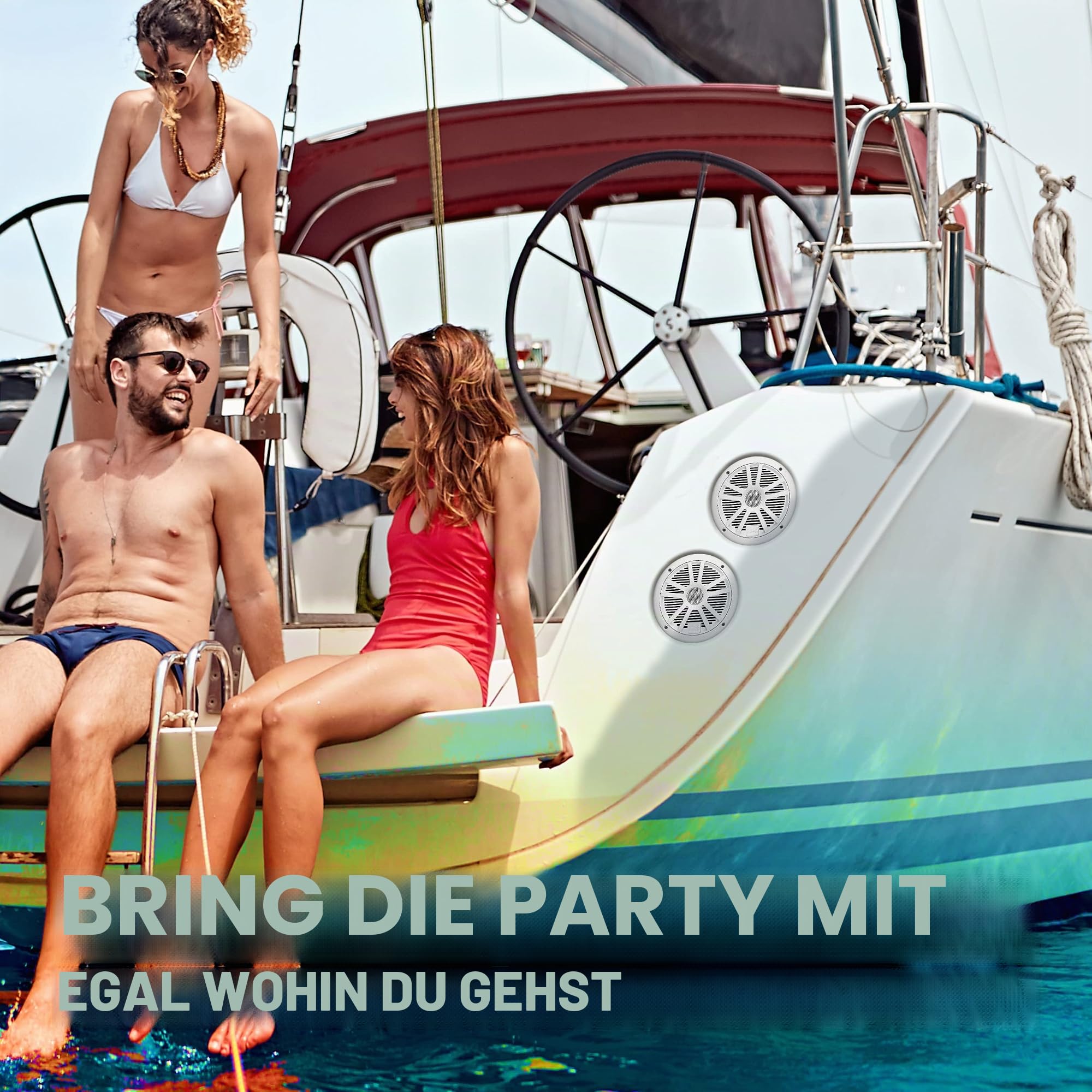 BOSS AUDIO ASK902B.6 500 W 4-Kanal Bluetooth Verstärker mit 180 W Marine-Lautsprecher im Set