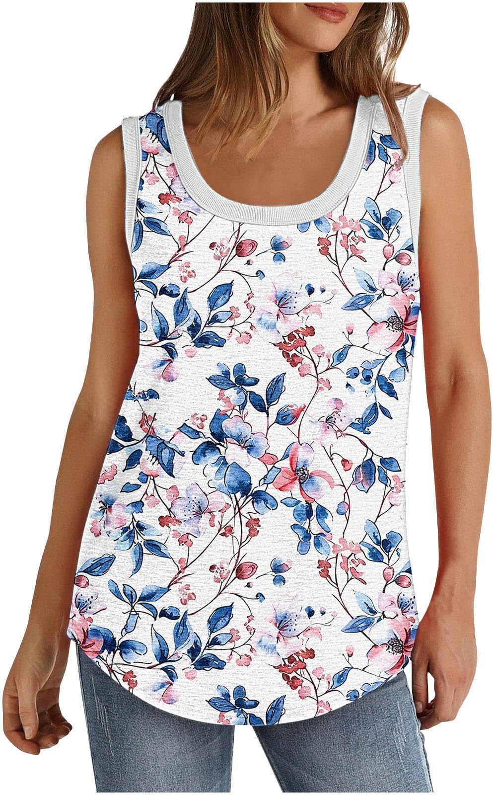 Tank Tops Women,Vest Tops Ladies UK Sale Clearance Scoop Neck Sleeveless Gym Shirts Casual Loose Fit Sports Runing Tunic Tops Camisoles Plain Blouses Basic Tee Summer Cami Tops Tanks