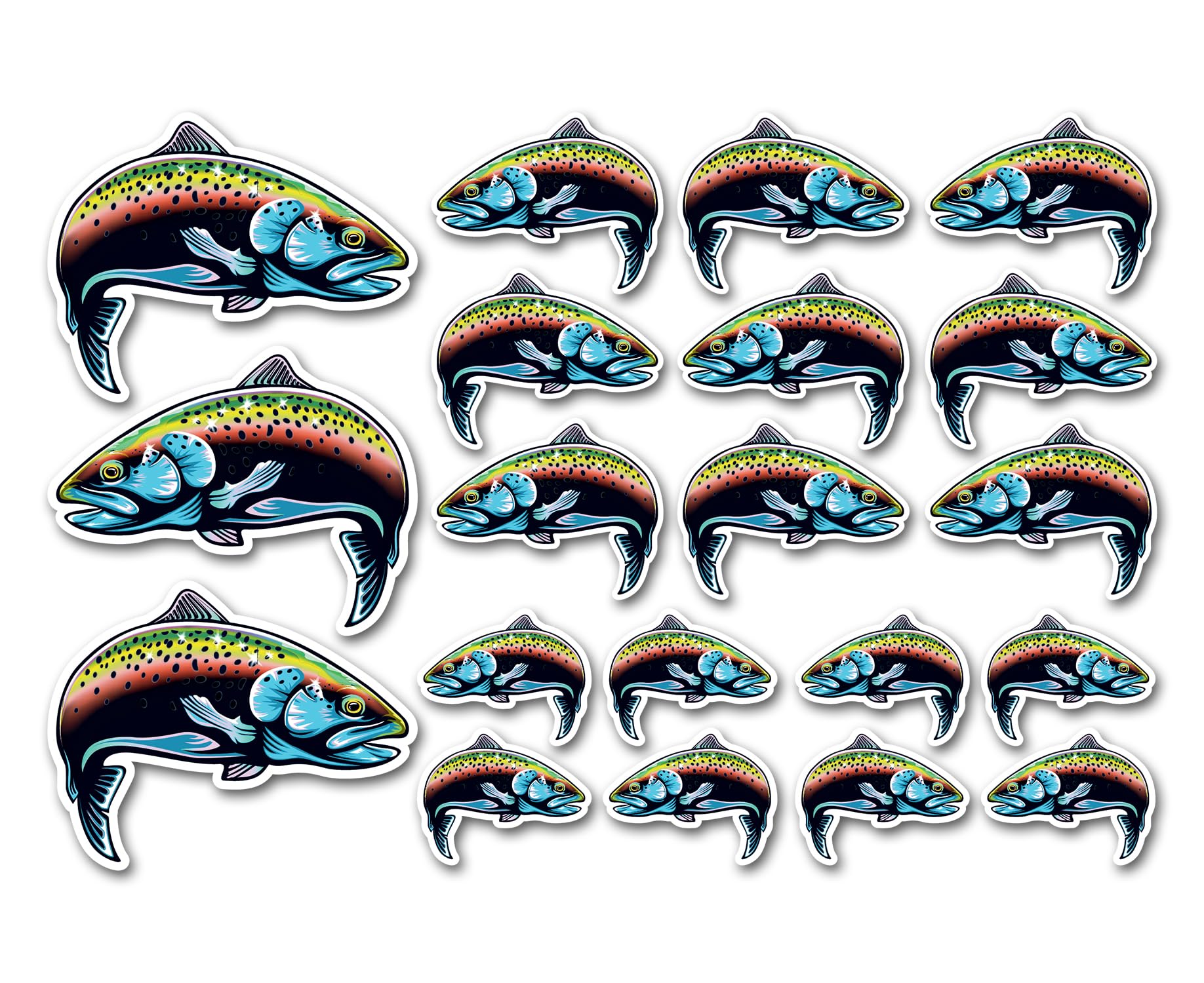 DV DESIGN A5 Sticker Sheet Rainbow Trout Vinyl Stickers - Fish Fishing Kids Animals Scrapbooking Decoration Label Friend Girls Boys Aesthetic #29121