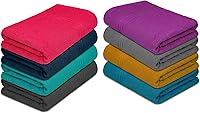Vista 8 de ZUPERIA Juego de 8 toallas de baño multicolor premium (27" x 54") 100% algodón puro, toallas de ducha de tacto suave, ligeras y altamente