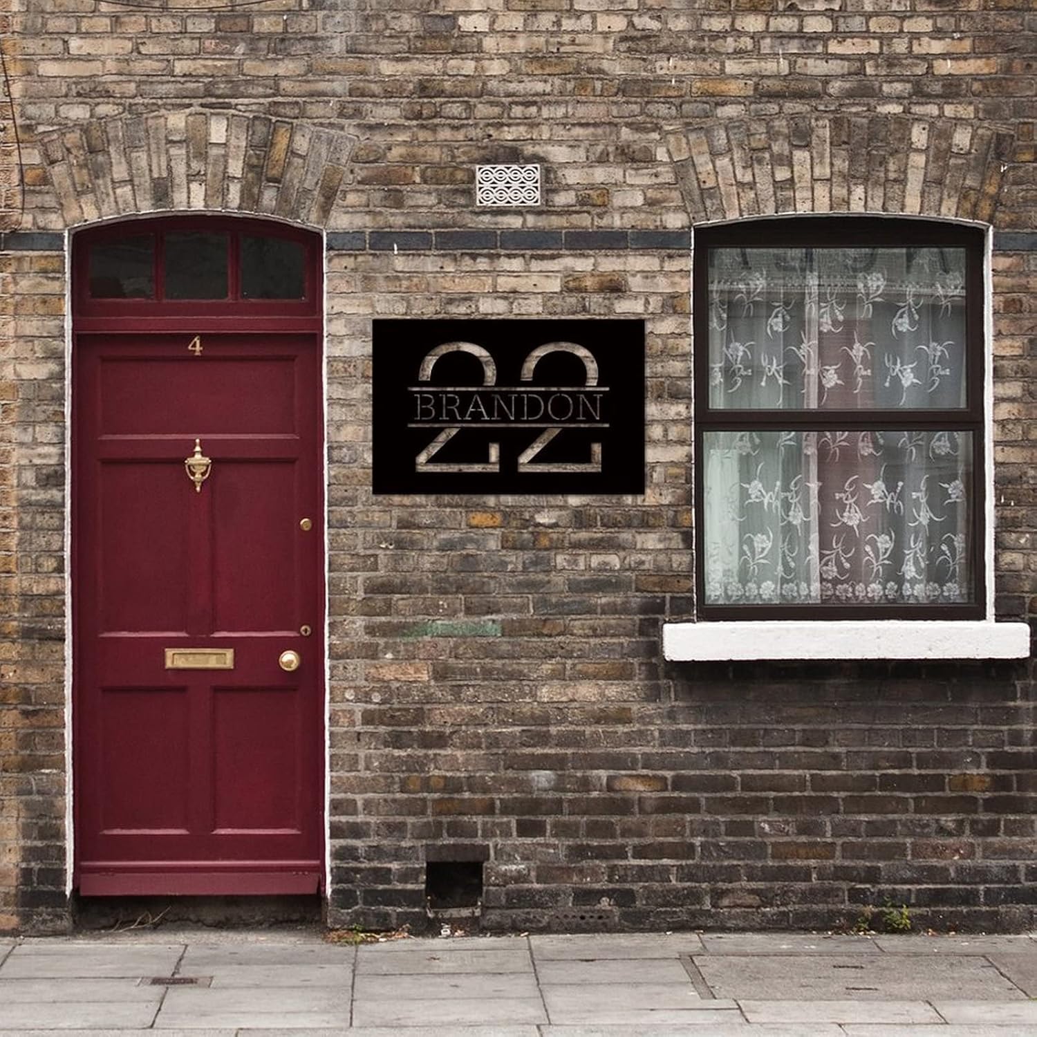 Address Sign Personalised House Numbers Wall Mounted Sign Outside Decorations Aluminum Farmhouse for House, Street, Door Bright Easy Install Wedding Housewarming Gifts 24Inch Black