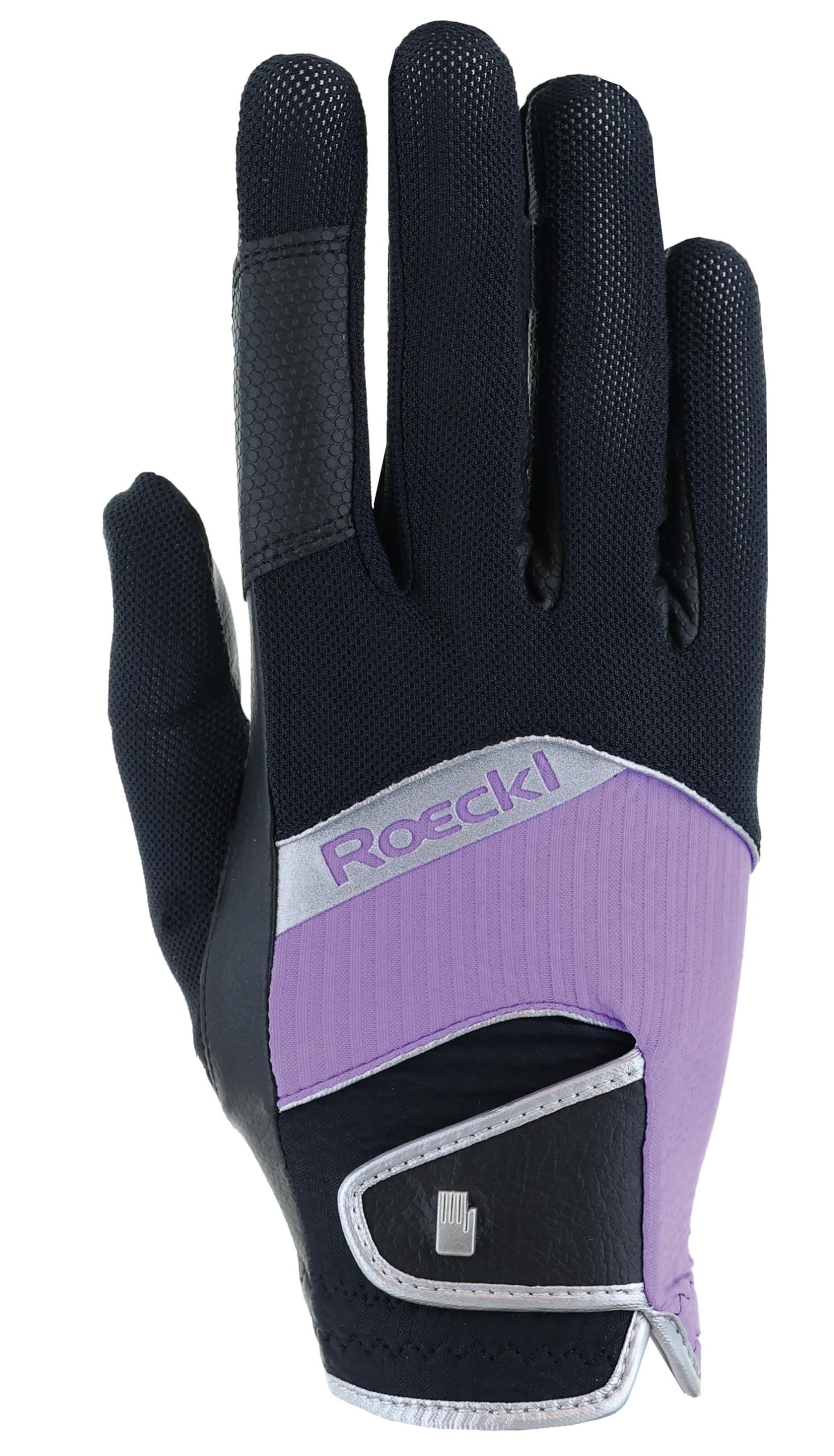 Roeckl Sports equestrian gloves MILLERO, summer riding glove, black/lilac macaron 7 — image 1