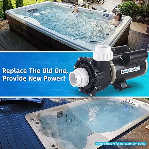 Miniatura 6 de Bomba SPA, bomba de bañera de hidromasaje de 2.5 HP - Motor SPA LX de 48 marcos (Y) de 2 velocidades, 230 V, puerto de 2 pulgadas - (Modelo