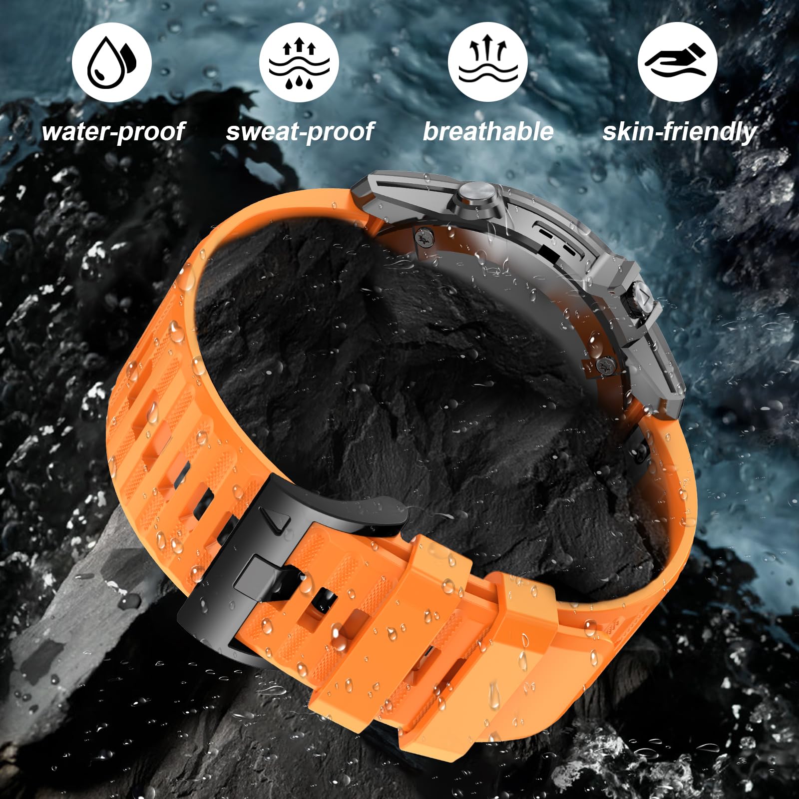 Silikonowa bransoletka Quickfit kompatybilna z Garmin Fenix 8 51 mm / Fenix 7X X / 7X pro /6X/6X pro /5X Plus / 3/3 HR, 26 mm, sportowa bransoletka zamienna do Descent Mk2i/Mk3i/Tactix 8