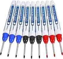 Pennarelli Per Fori Profondi - 6 Pezzi Punta 30mm - Blu/Nero/Rosso - Per Falegnami E Fai-Da-Te - Foto 6