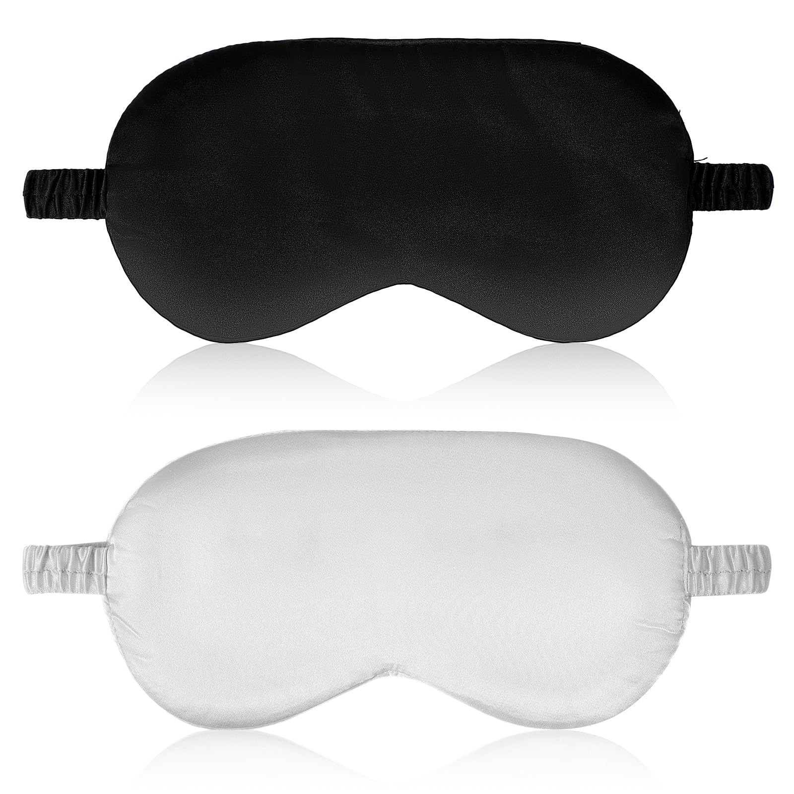 2 Pcs Silk Sleep Mask Silk Eye Mask Soft with Elastic Strap Lightweight Blindfold for Men Women Travel