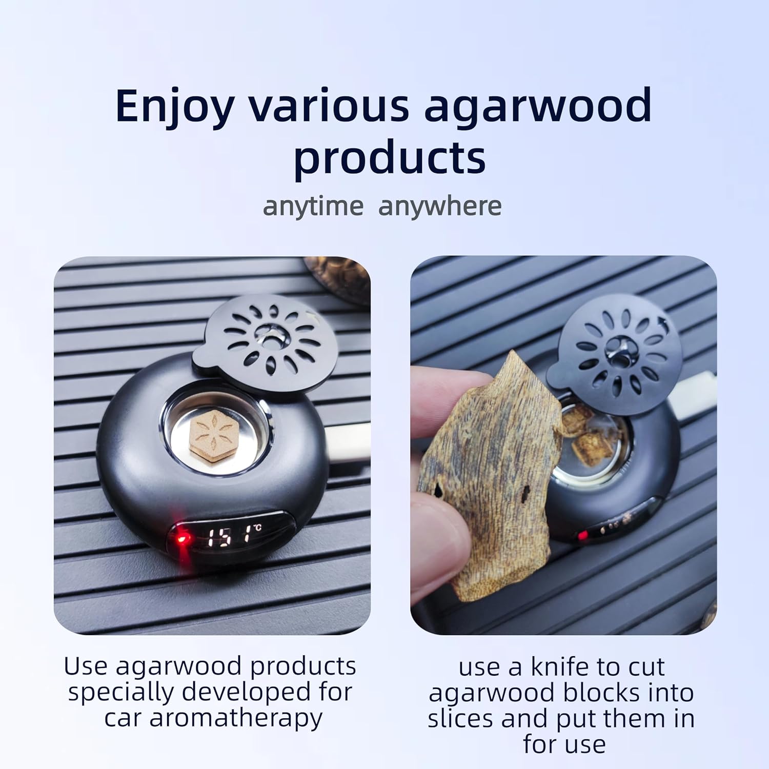 oud burner electric for car, 3-Gear Adjustable LCD Display car incense burner