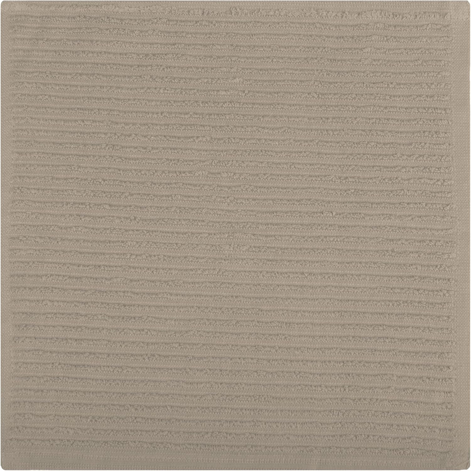 MUkitchen | Ridged Cotton Dish Towels | Absorbent for Cleaning Kitchen Surfaces | Washable & Reusable | Set of 4 | Oatmeal