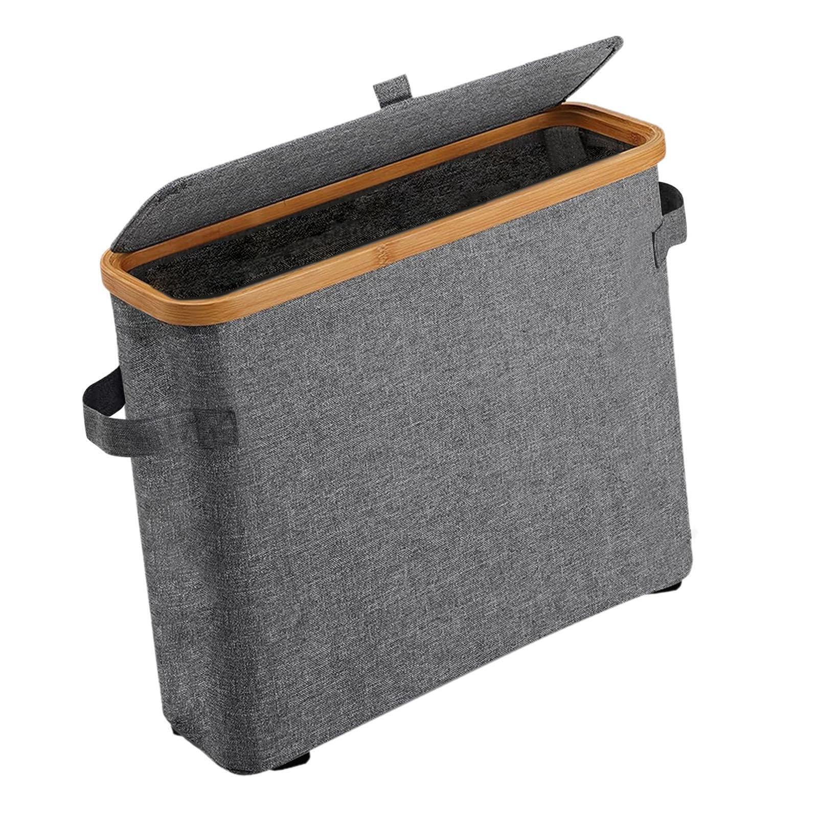 Qixcxaz Gray Toilet Paper Basket Holder Elevated Keeps Bathroom Essentials Dry And Accessible Large Storage Capacity For Minimalist Toilet Tissue Storage Bin For,