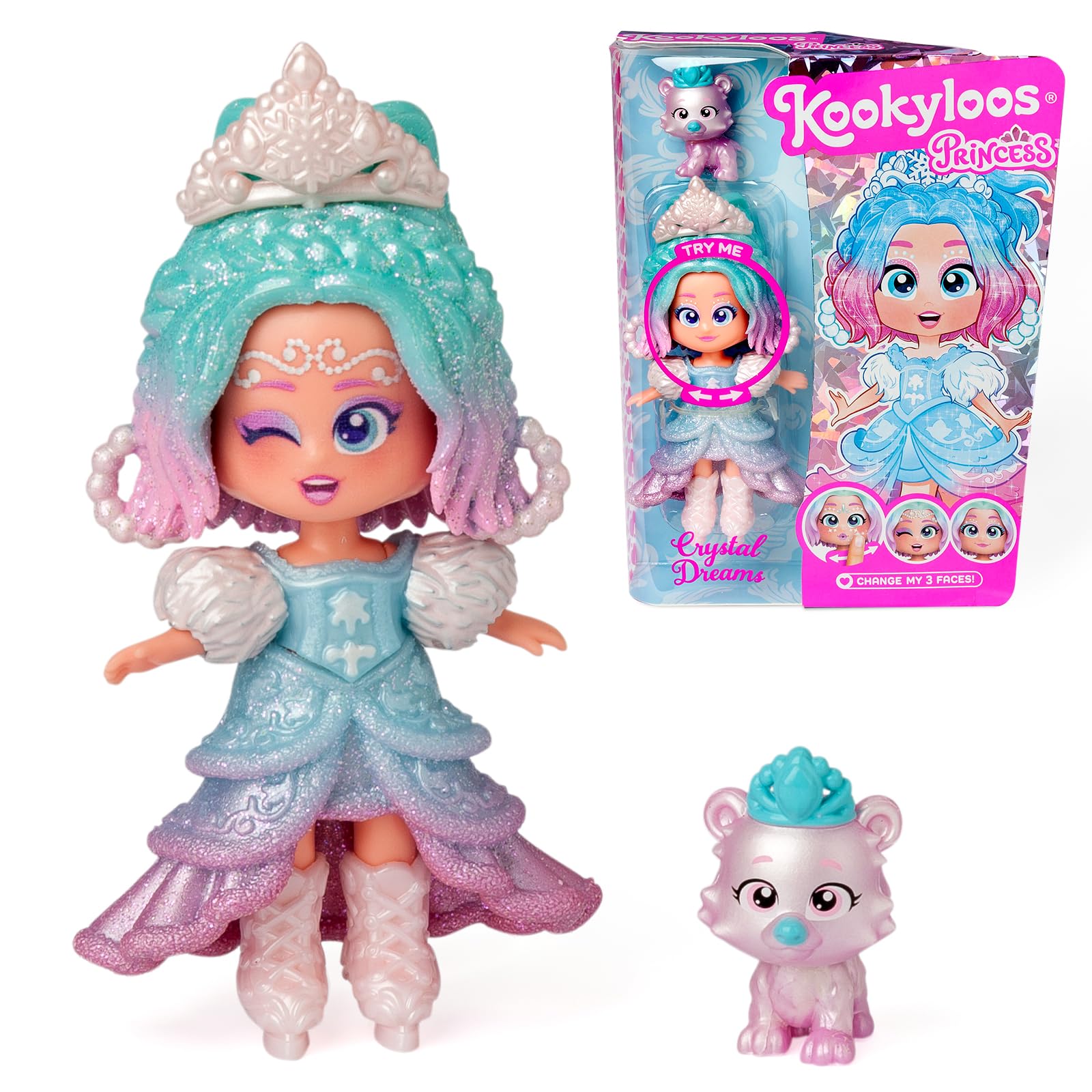 KOOKYLOOS Princess Series CRYSTAL DREAMS, Collectable Doll with 1 Doll, 1 Set of Princess Themed Clothes and Shoes