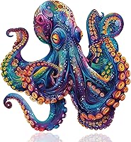 Vista 15 de Qiuenisray Rompecabezas de 500 piezas para adultos, rompecabezas de pulpo de madera, rompecabezas geniales certificados FSC, pieza de rompecabezas
