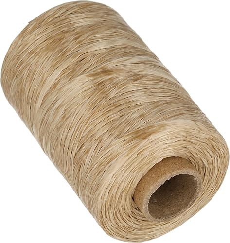 The Beadsmith Cuerda de tendón artificial  Cuerda de poliéster encerado, color natural, 5 capas, carrete de 1 onza, 33 yardas  98 pies
