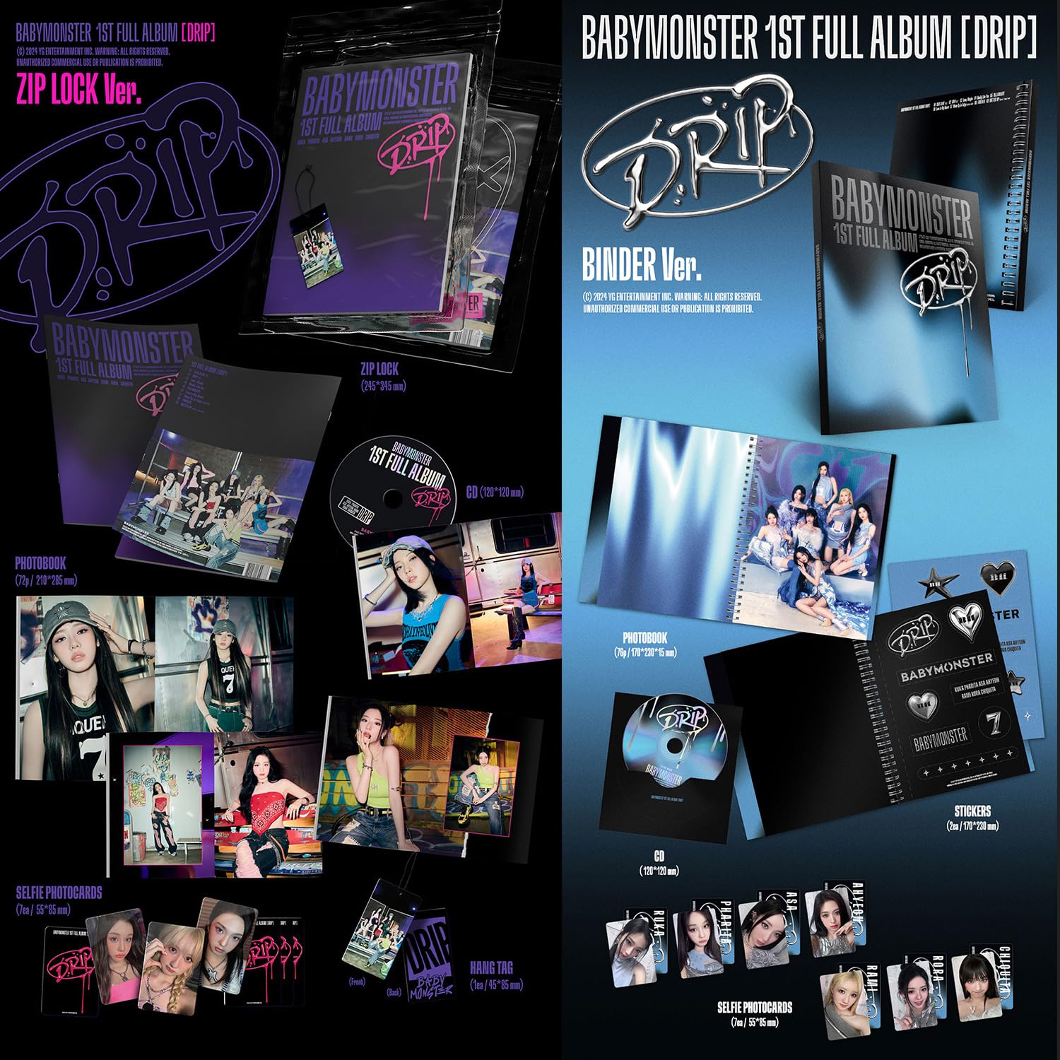 BABYMONSTER - Album photo avec CD et accessoires [DRIP] (Binder Ver.) - 76 pages - 23.2 x 18.4 x 1.5 cm - Multi Color - Urbain - Fans de BABYMONSTER (Adolescents à jeunes adultes)