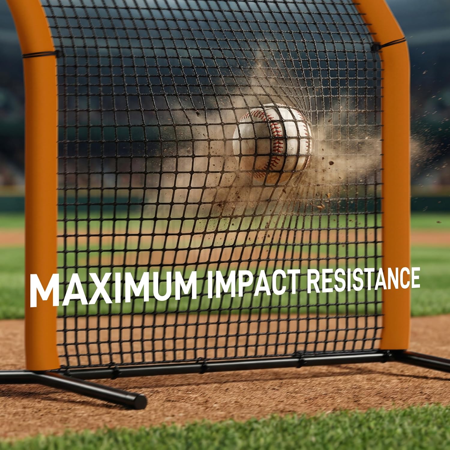 MR Professional Baseball Pitching Screen, Baseball Softball Portable Batting Screen, Protective Pitcher Safety Net