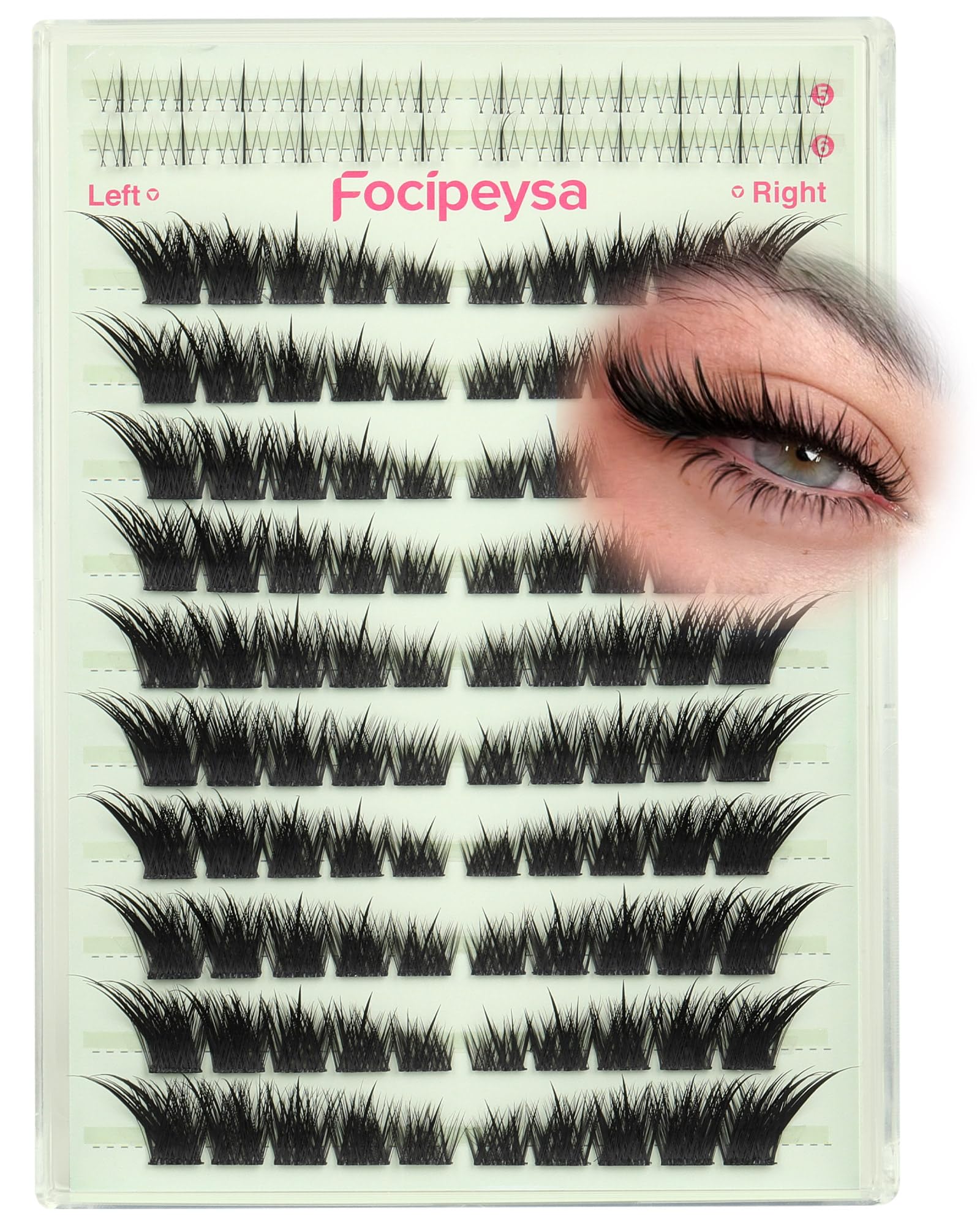 Fox Eye Eyelash Clusters Natural Volume Lashes Clusters Cat Eye Lash Extensions Wispy Cluster Eyelash Extensions Lightweight Waterproof
