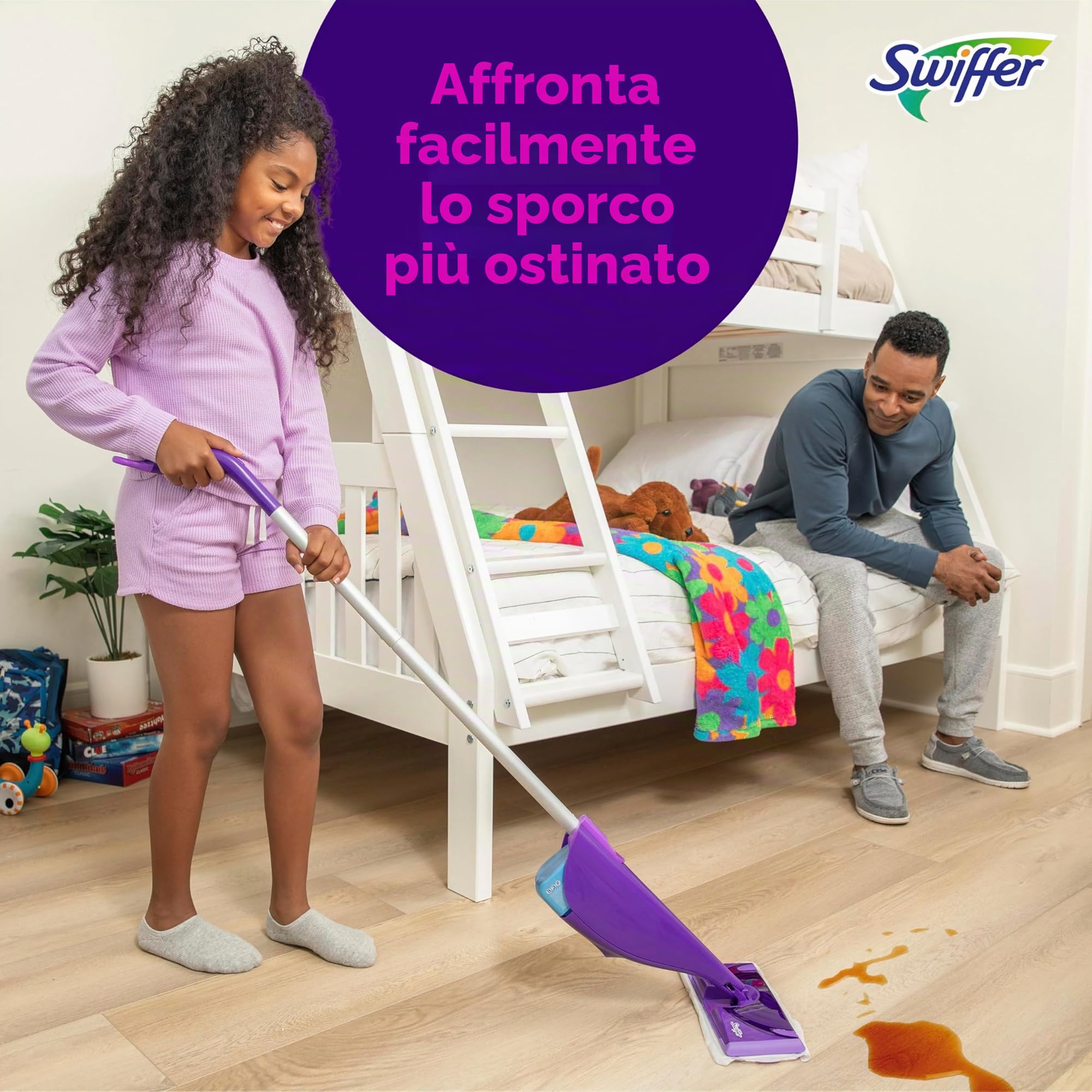 Swiffer WetJet - Kit di pulizia per pavimenti e pavimenti in legno duro, include: 1 Power Mop, 10 tamponi, soluzione di pulizia, batterie