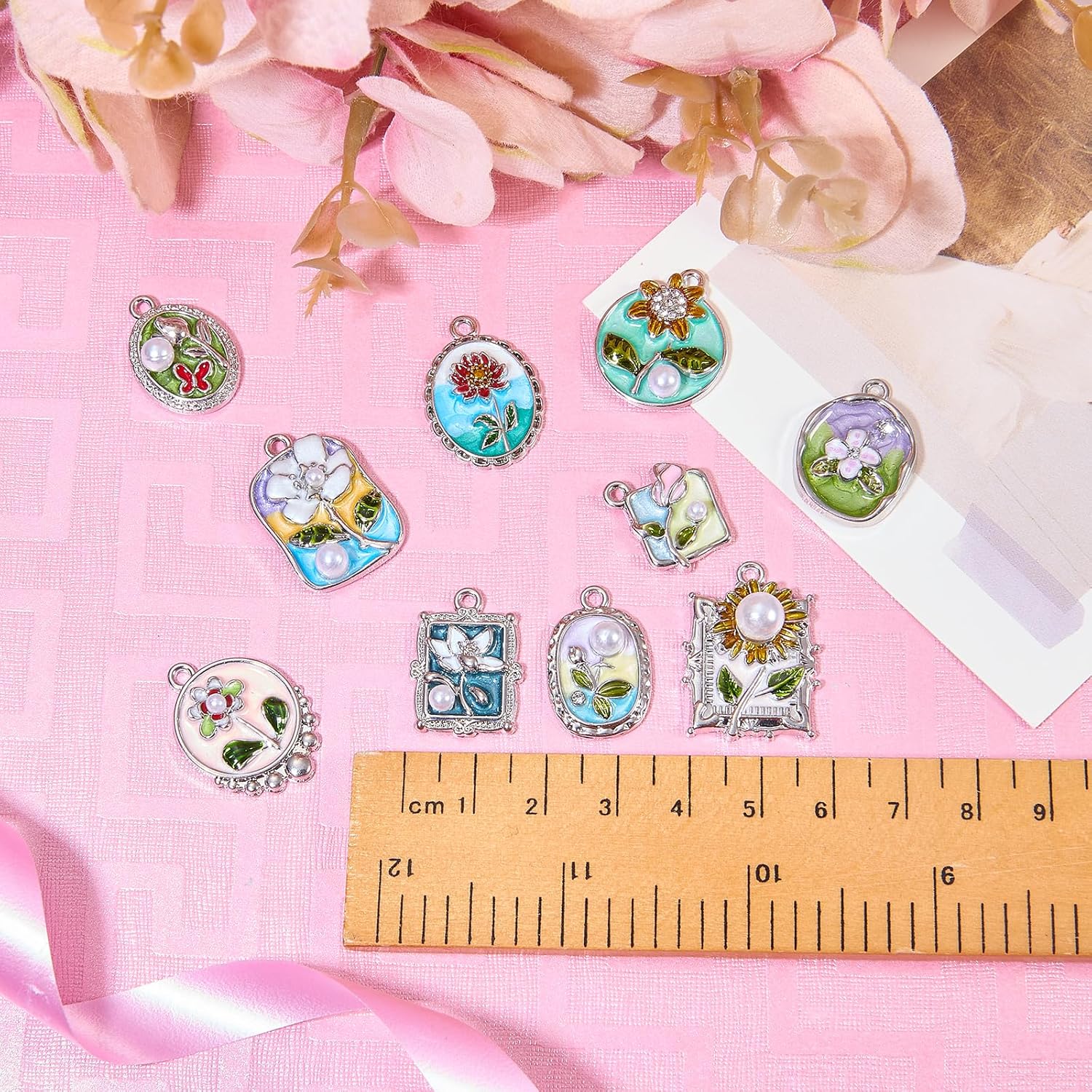 10Pcs Flower Charms for Jewelry Making Vintage Enamel Charms for Bracelets Necklace Earring Keychains DIY Supplies - Image 3