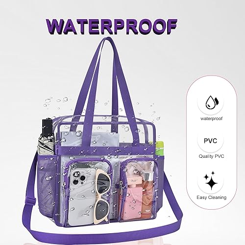 Vista 425 de Oraben Bolsa transparente transparente aprobada para estadios de 12 x 6 x 12 pulgadas, bolsa de estadio para trabajo, juegos deportivos, gimnasio