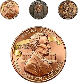 Final Cent Memorial Coin (1909-2025), AST Lincoln Penny Tribute Token, Historical Commemorative Coin for US Penny Era, Coins Collectors & Inspirational Keepsake (B-1pc)