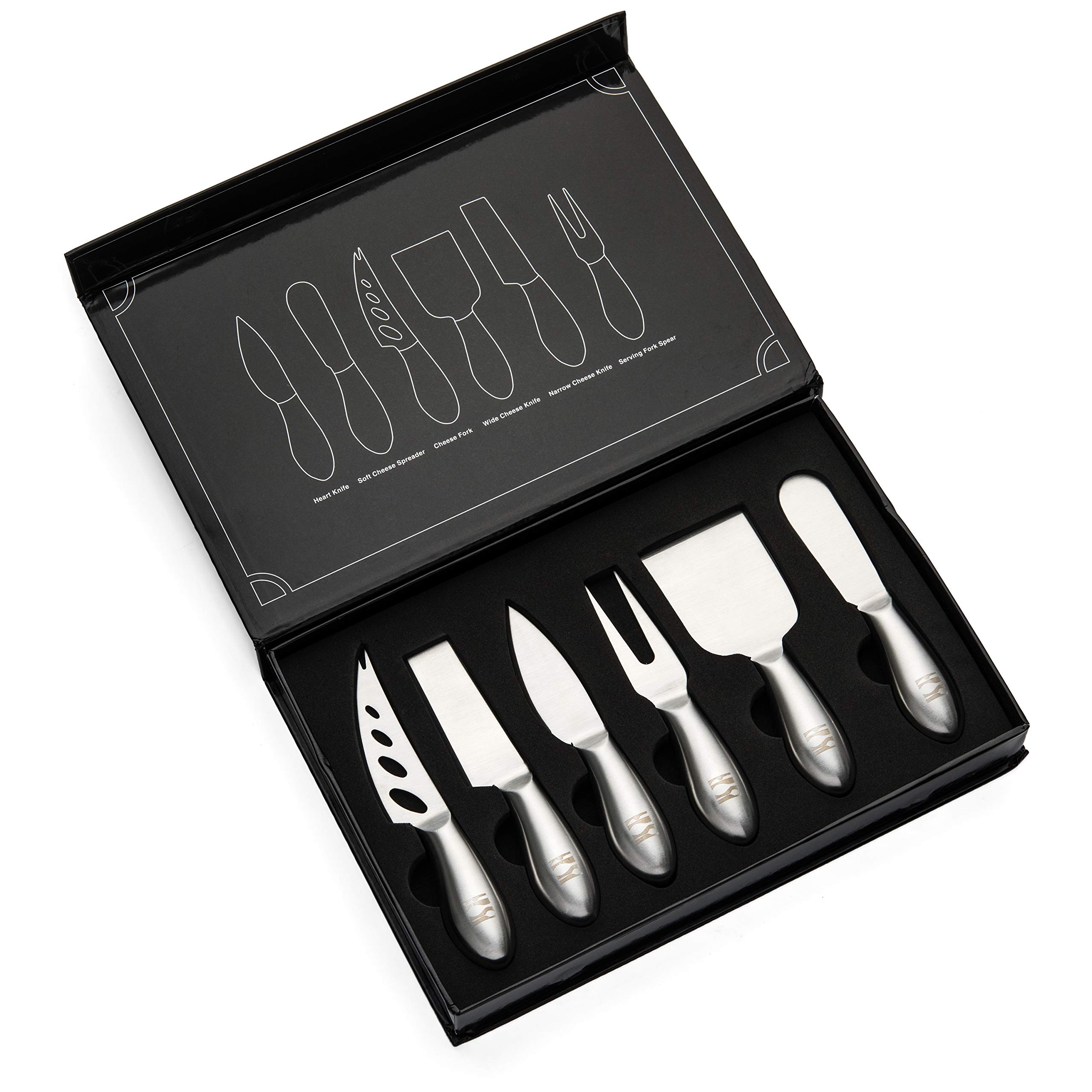 Hudson Essentials Stainless Steel Cheese Knife Set – 6 Knives