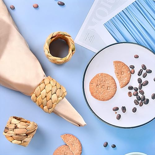 Miniatura 7 de Juego de 8 servilleteros de granja, servilleteros tejidos hechos a mano, decoraciones de mesa de primavera, servilleteros de verano, servilletas de