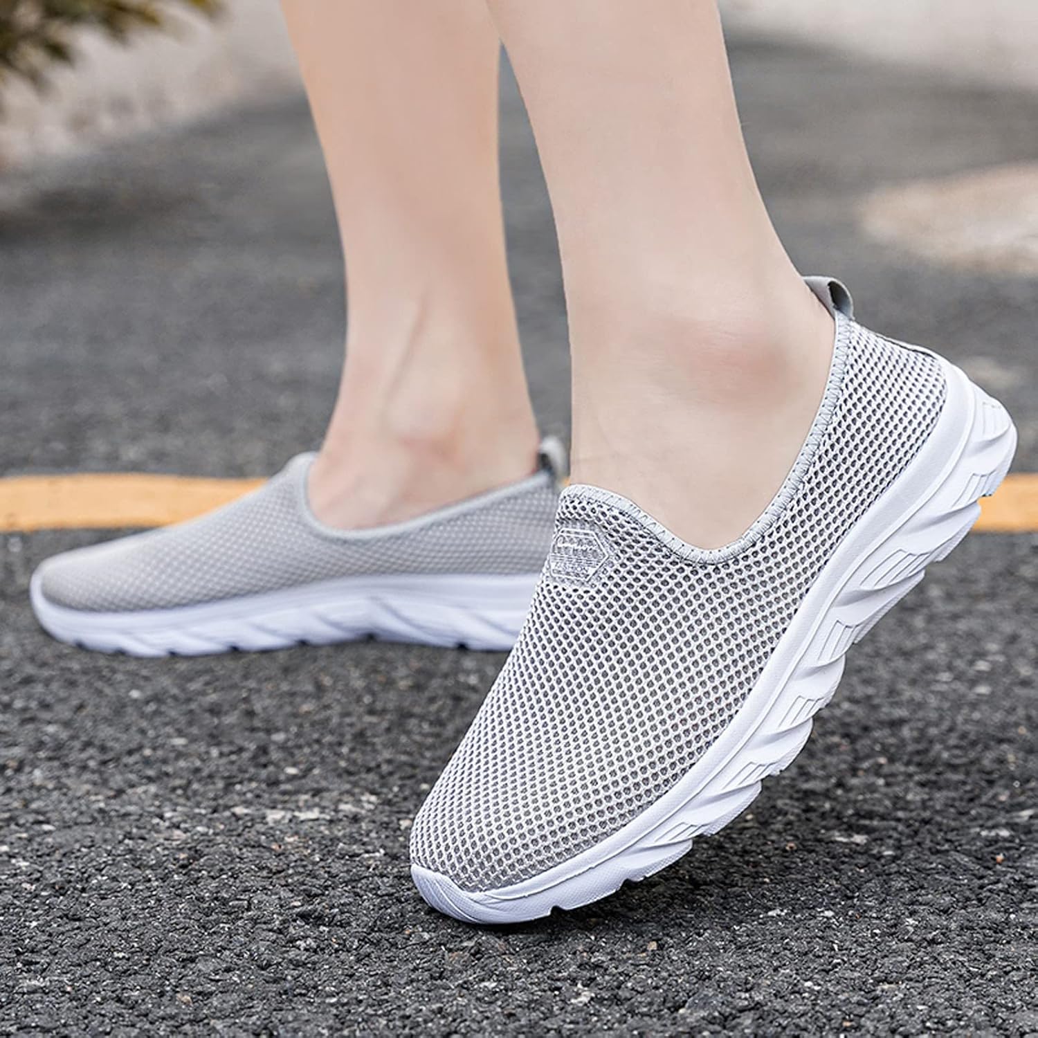  | YUHAOTIN Composite Toe Shoes for Men Wide Width Fashion Men Mesh Casual Hollow Out Sport Shoes Slip On Solid Color Running Breathable Soft Bottom Sneakers Non Slip Shoes for Men Size 12 | Slippers