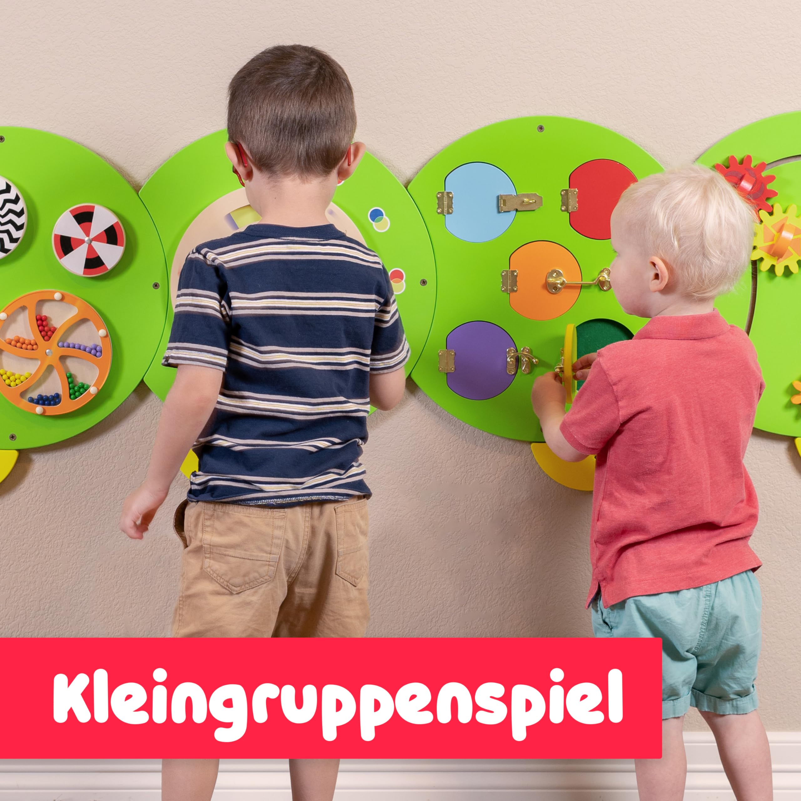 SPARK & WOW Caterpillar Activity Wall Panels - Alter 18M+ - Montessori Sensorisches Wandspielzeug - 6 Aktivitäten - Aktivitätsbrett - Kleinkindzimmer Dekoration | Montessori Sensorisches Wandspielzeug, Busy Board, Kleinkindzimmer Dekoration