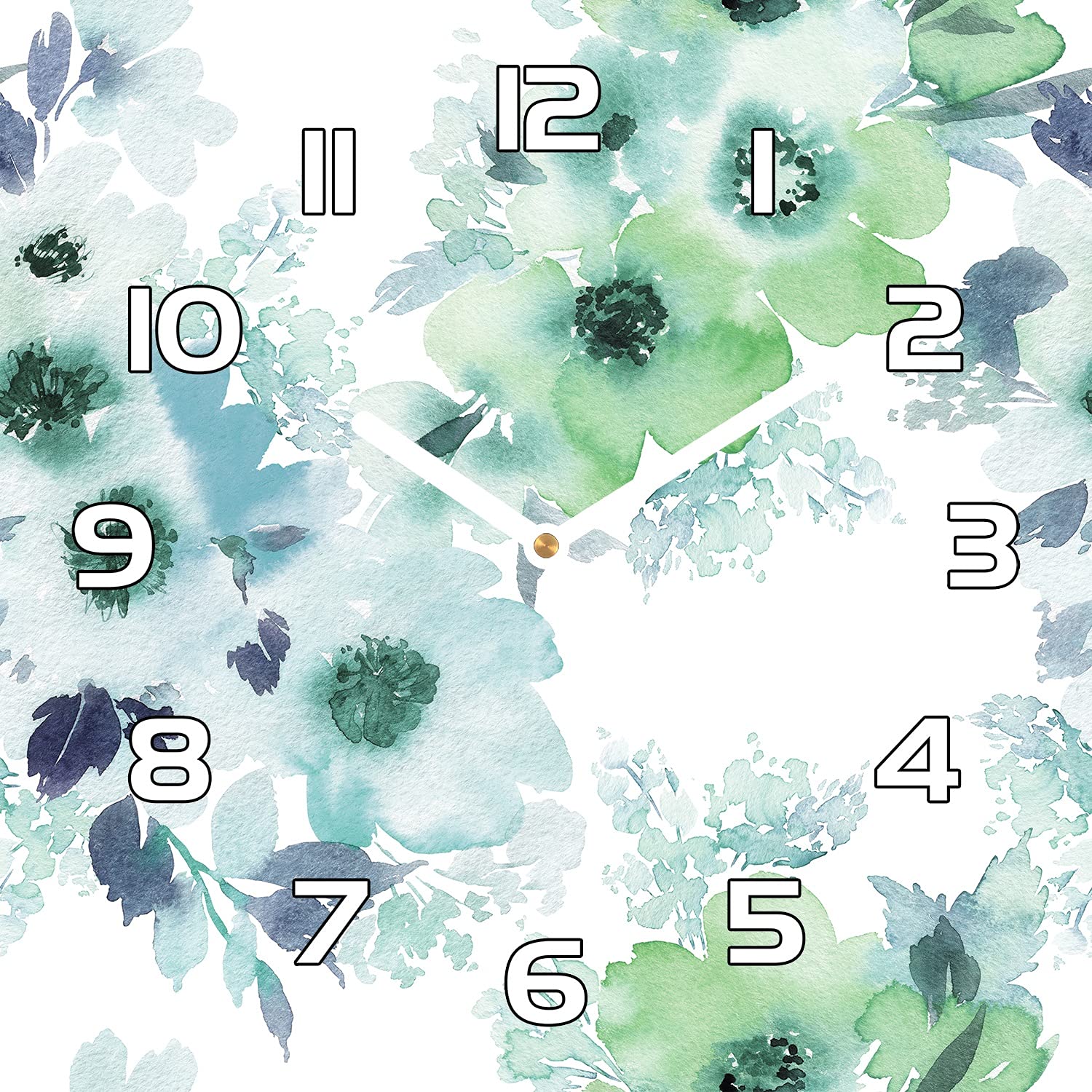 Horloge en verre Coloray 30x30 cm avec impression cuisine salon pétales floraux