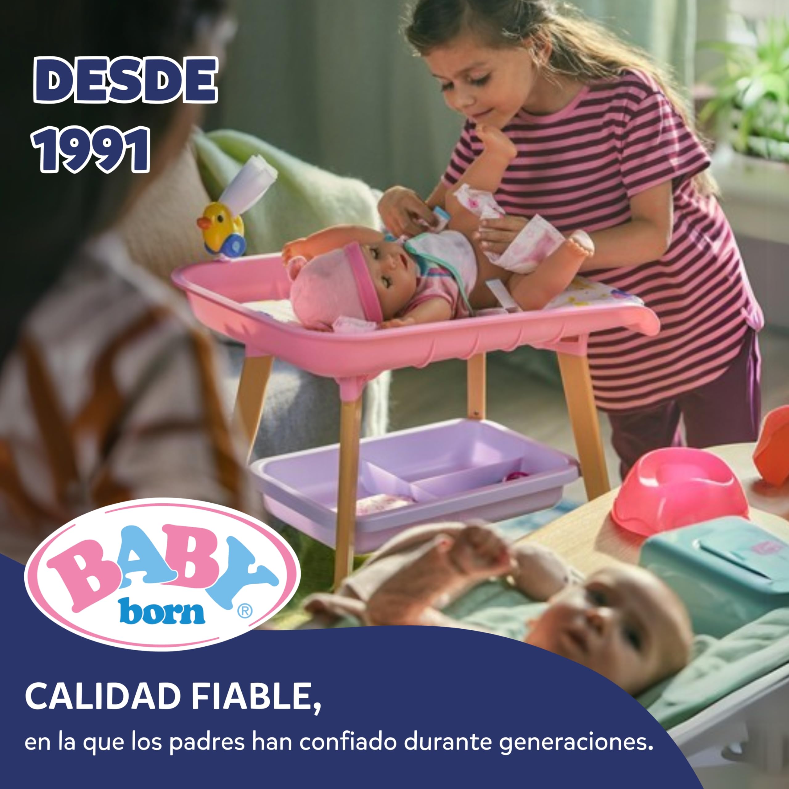 Bañera BABY born con Cambio de Color - función de Ducha y Sonido - Accesorios muñecas de 36 y 43 cm - Funciona también con Agua Real