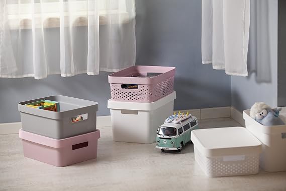 CURVER 04753-n23-00 Infinity Dots White plastic storage box with lid 27 x 36.60 x 15.20 cm 11 Litres