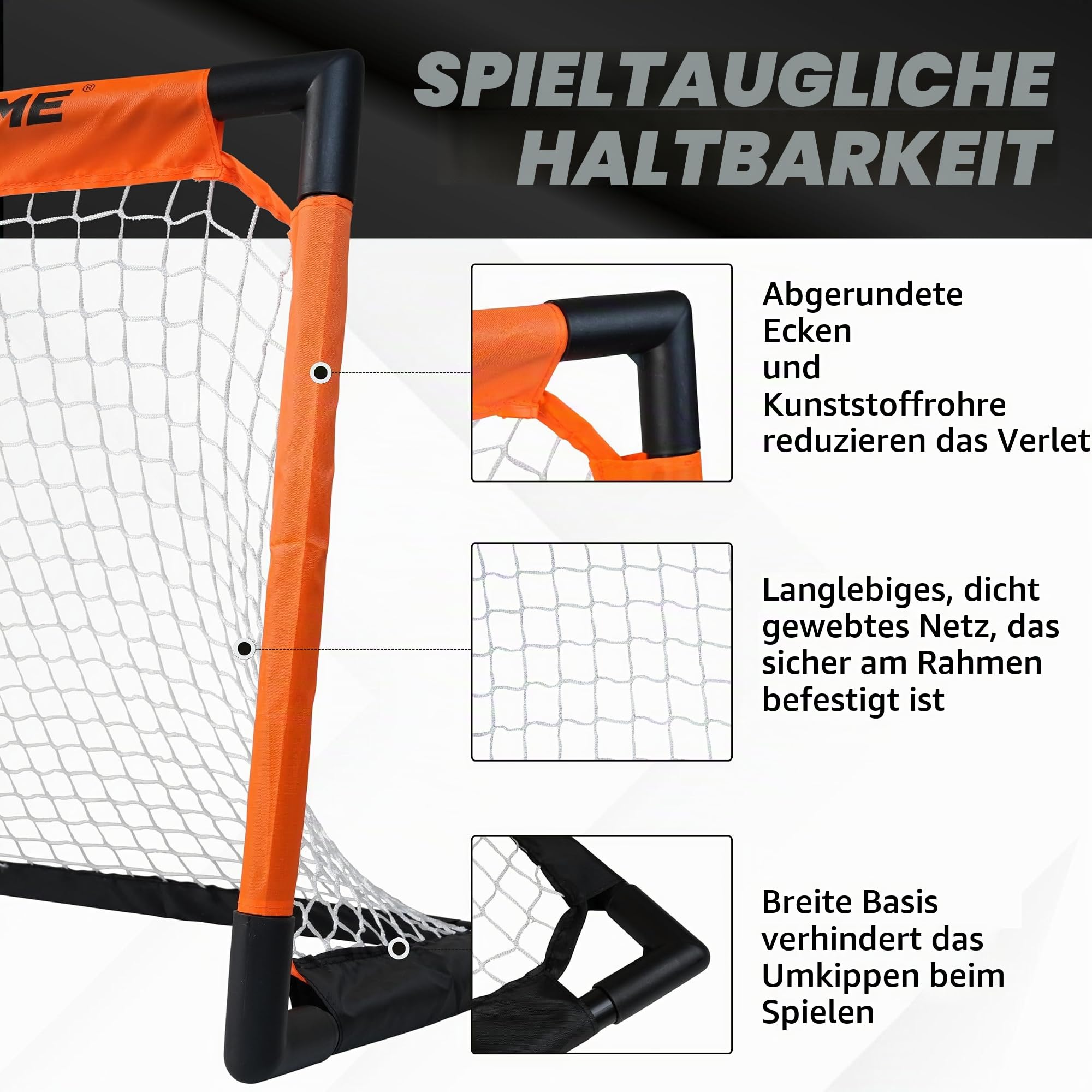 ACE Hockey - Shinny Hockey-Set – Komplettes Set für 4 Spieler drinnen und draußen – Kniehockey-Tor-Set (2) Tore, (2) Mini-Schläger und (6) Schaumstoffbälle – Mini-Hockey-Set